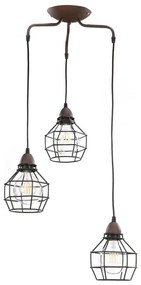 Lustră pe cablu ONLI SPIDER 3xE27/15W/230V negru/maro