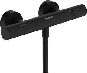 Baterie dus termostatata Hansgrohe Ecostat Fine negru mat