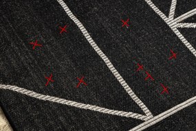 Covor sisal Floorlux 20605 negru si argint Triunghiuri, Geometric - SECUNDAR-COTATI PRODUSUL