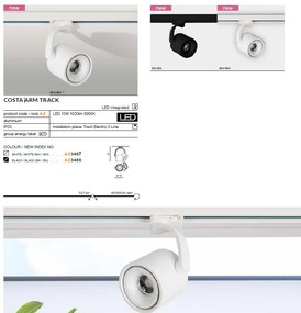 Spot LED directionabil pe sina COSTA ARM TRACK alb ZZ AZ3487
