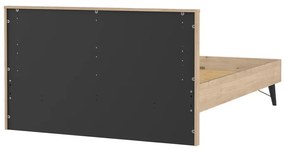 Pat matrimonial în culoare naturală cu aspect de lemn de stejar cu somieră 140x200 cm Ry – Tvilum