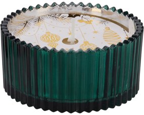 Lumânare de Crăciun în pahar verde, 150 g, 10 x 5cm