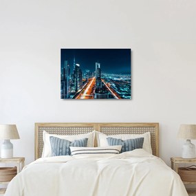 Tablou pe sticlă - Noaptea la Dubai (70x50 cm)