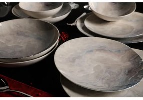 Set de veselă, 24 piese, porțelan, maro