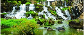 Tablou - cascade cu plante (120x50 cm)