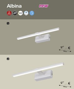 Aplica LED pentru oglinda / tablou Albina 1449 RX