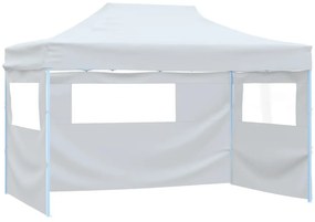 vidaXL Cort petrecere pliabil cu 3 pereți laterali, alb, 291x413x315 cm
