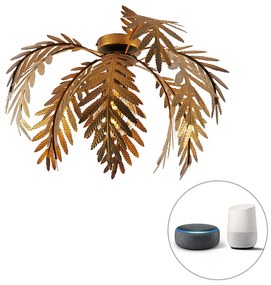 Plafoniera inteligentă aurie 45 cm rotundă incluzând Wifi G95 - Botanica