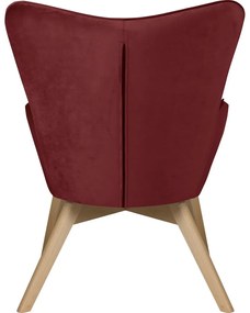 Fotoliu roșu cu tapițerie din catifea Niko – Ropez