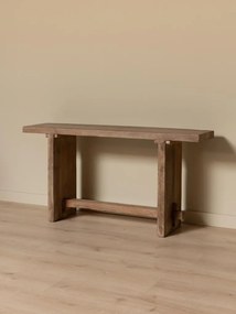 Consolă din lemn reciclat, natur, finisaj vintage, 153×36×78 cm, „Rustor"
