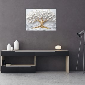 Tablou – Arborele vieții 3D plin de flori (70x50 cm)