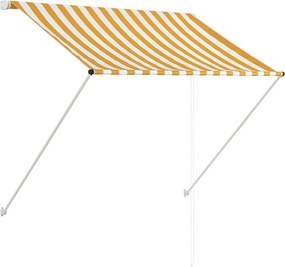 vidaXL Copertină retractabilă, galben și alb, 150 x 150 cm