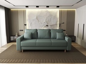 Canapea extensibilă dumonde cu ladă de depozitare si sezut confortabil din spuma high-density, Kronos Enjoy Mint 210x100 cm