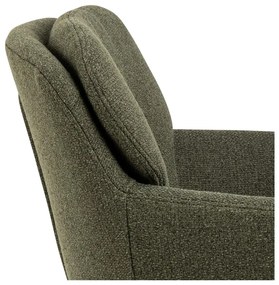 Scaun de sufragerie kaki cu cotiere tapițat Dora – Actona