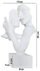 Decorațiune de masă din rășină, 29x9x17 cm, albă