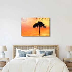 Tablou cu copac în apus de soare (90x60 cm)