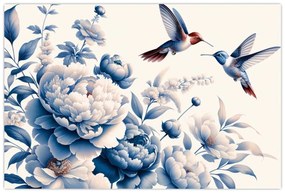 Tablou - Colibri deasupra florii (90x60 cm)