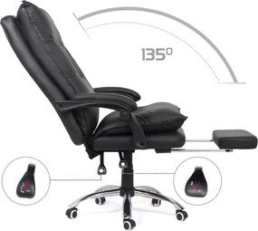 Scaun directorial cu suport de picioare si recliner OFF 419 negru