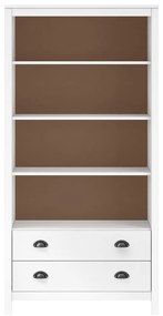 289008 vidaXL Bibliotecă Hill Range, alb, 85x37x170,5 cm, lemn masiv de pin