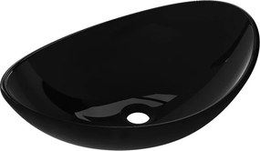 Mexen Sonia chiuvetă de sticlă pe blat 54 x 37 cm, neagră - 24145470