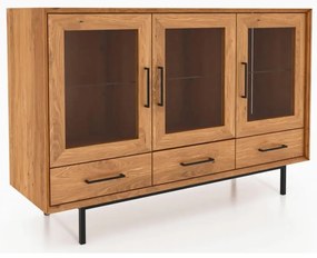 Vitrină din lemn de stejar 144x95 cm Abies – The Beds