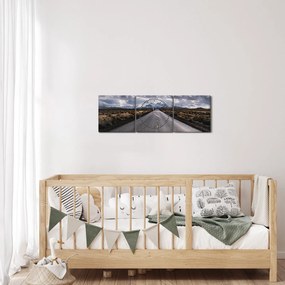 Tablou drumului în deșert (cu ceas) (90x30 cm)