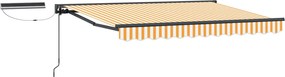 vidaXL Cort electric retractabil Galben și alb 3 x 2,5 m