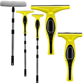 Aspirator de geamuri Attractive Luna 100 Pro, Baterie Li-ion 2AH, 50 ml, Autonomie pana la 30 min, Galben/Negru