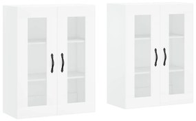 vidaXL Dulapuri montate pe perete, 2 buc, alb, lemn prelucrat