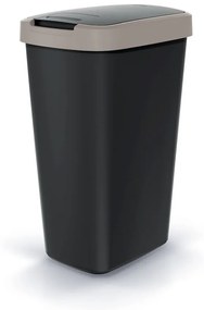 Coș de gunoi cu capac colorat, 45 l, maro/negru