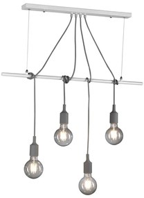 Lustră pe cablu ONLI WIRE 4xE27/15W/230V gri/alb