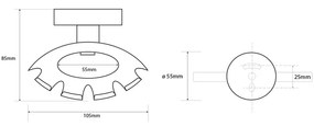 SAPHO XR901 Suport perie X-Round, argintiu