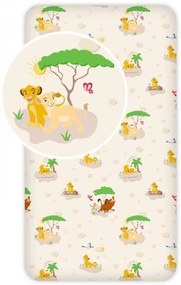 Disney Regele Leu Trees Cearșaf cu elastic 90x200 cm