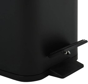 Coș de gunoi negru mat cu pedală din oțel 5 l Erik – Spirella