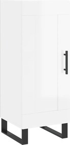 vidaXL Servantă, alb extralucios, 34,5x34x90 cm, lemn compozit