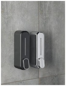 Dozator de săpun lichid argintiu lucios de montat pe perete din plastic 350 ml Aqualine Mullet – Sapho