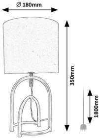 Veioza/Lampa de masa metal auriu abajur negru Gisaya