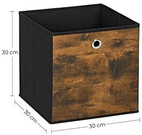 Set 6 cutii de depozitare, Songmics, Negru, 30x30x30 cm