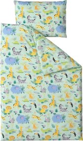 Lenjerie de pat din bumbac pentru patut JUNGLE JOY colorata Dimensiune lenjerie de pat: 40 x 60 cm | 100 x 135 cm