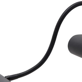 Aplică de perete de design neagră 32 cm cu LED inclus cu dimmer - Tableau