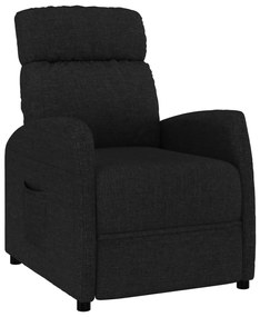 289698 vidaXL Fotoliu rabatabil, negru, material textil
