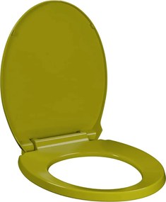 vidaXL Capac WC cu închidere silențioasă, verde, oval
