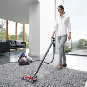 Aspirator fara sac Dyson Cinetic BigBall Absolute 2 447250-01, 700 W, 150 AW, 0,8 l, 35 cicloni, Redresare automata in caz de rasturnare, 5 accesorii, Nichel/Albastru