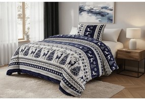 Lenjerie cocolino WINTER DEER VELVET albastru