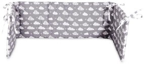 Protectie laterala pat 140 x 27 cm bumbac ranforce Grey Clouds