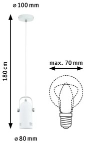 Paulmann 79767 - Pendul LED LAVEA 1xE27/8W, 230V, alb