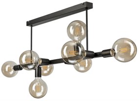 Lustră pe tijă ASTRID 8xE27/60W/230V negru