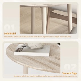 HOMCOM Masa Plianta, Masa Rotunda cu Panouri Rotunde, Masa de Bucatarie Mica pentru Economisirea Spatiului, Natur | Aosom Romania