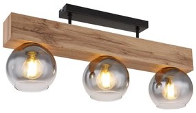Plafoniera cu 3 surse de iluminat design modern Moitas negru, maro