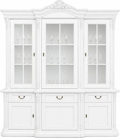 Bufet lemn masiv Briston cu Vitrină 3 Uși Briston, 193,2 × 56,5 × 230 cm
